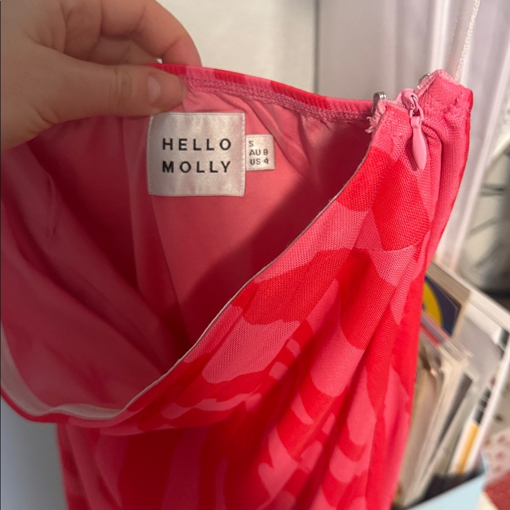 Hello Molly Elegant Strapless Pink and red Dress - Picture 8 of 10